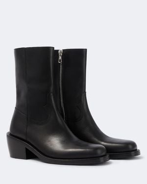 Dries Van Noten Leather Ankle Boots - Black