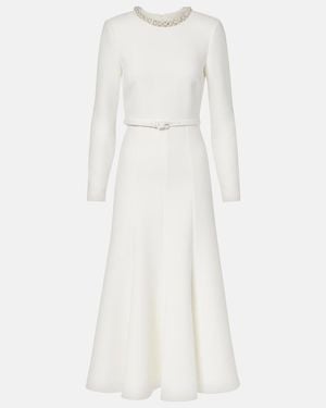Roland Mouret Crystal-Embellished Crepe Cocktail Dress - White