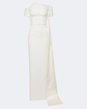 Safiyaa Bridal Robe Giorgia Aus Crepe - Weiß