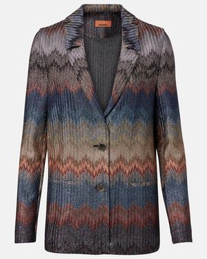 Missoni Zigzag Lame Blazer - Blue