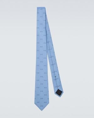 Gucci Krawatte Horsebit Aus Seiden-Jacquard - Blau