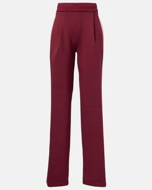 Dries Van Noten High-Rise Cotton-Blend Wide-Leg Trousers - Red