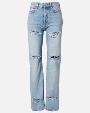 Acne Studios Distressed Straight Jeans - Blue
