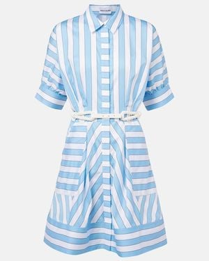 Rebecca Vallance Nilah Striped Cotton Minidress - Blue