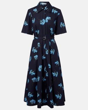 Emilia Wickstead Floral Cotton Shirt Dress - Blue