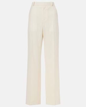 Wardrobe NYC Low-Rise Wool Pants - Natural