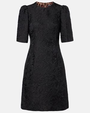 Dolce & Gabbana Cotton And Silk-Blend Minidress - Black
