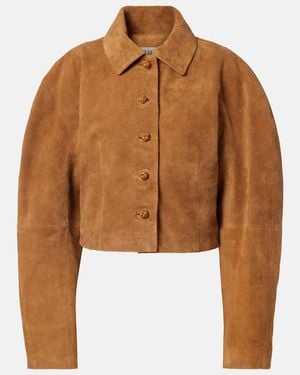Rohe Cropped Suede Jacket - Brown