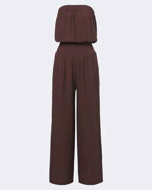 Melissa Odabash Naomie Strapless Cotton Jumpsuit - Purple