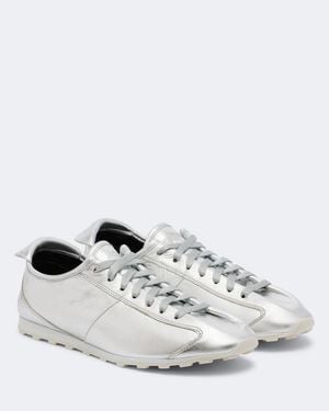 Jacquemus Tennis Metallic Leather Sneakers - White