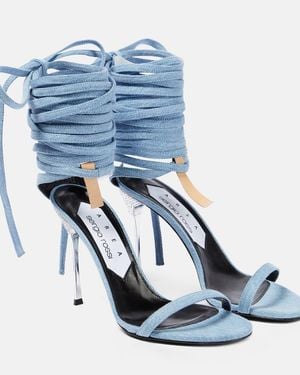 Area X Sergio Rossi Marquise Denim Sandals - Blue