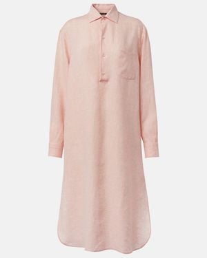 Loro Piana Lora Linen Shirt Dress - Pink