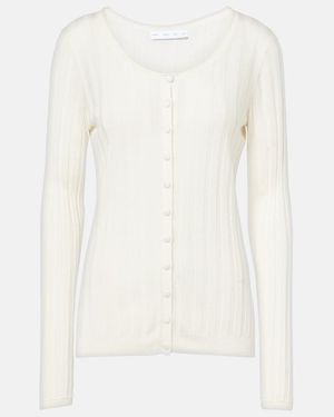 Proenza Schouler Label Cardigan Hattie Aus Rippstrick - Weiß