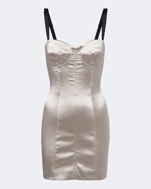 Dolce & Gabbana Satin Corset Dress - Grey
