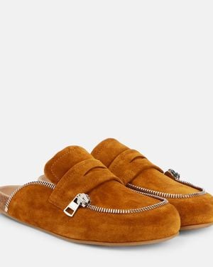 JW Anderson Biker Suede Mules - Brown