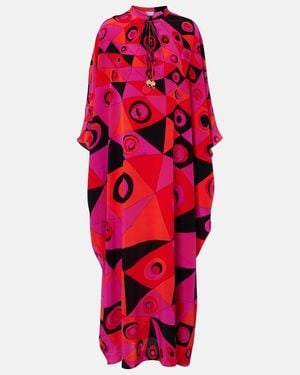 PUCCI Occhi Silk Twill Kaftan - Red
