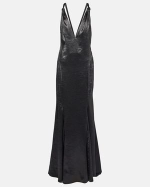 Safiyaa Asli Satin Gown - Black