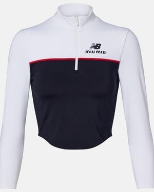 Miu Miu X New Balance Jersey Crop Top - Blue