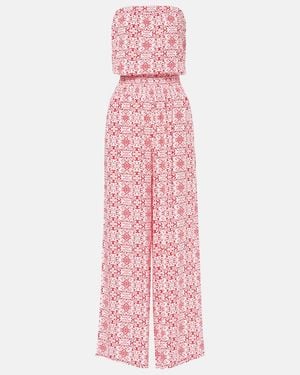 Melissa Odabash Naomi Floral Cotton Jumpsuit - Pink