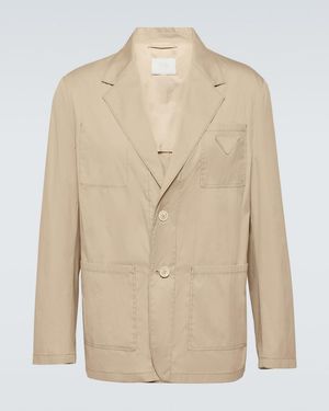 Prada Cotton-Blend Blazer - Natural