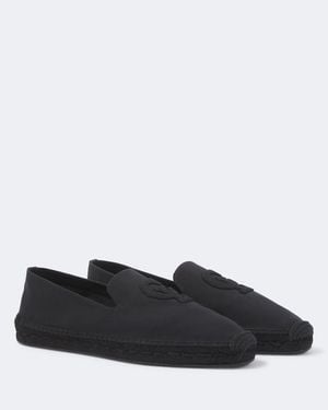 Christian Louboutin Bestickte Espadrilles Aus Canvas - Schwarz