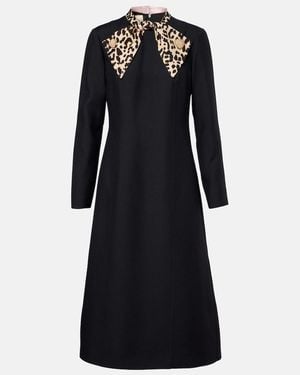 Valentino Crepe Couture Bow-Detail Midi Dress - Black