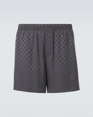 Gucci Gg Silk Jacquard Shorts - Grey