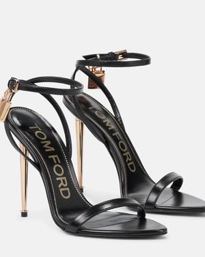 Tom Ford Padlock Leather Sandals - Black