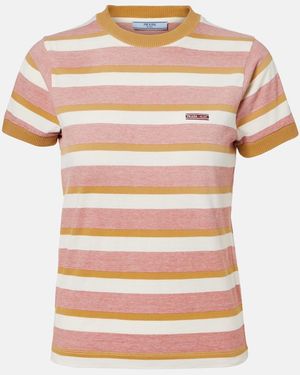 Prada T-Shirt Aus Baumwoll-Jersey - Pink