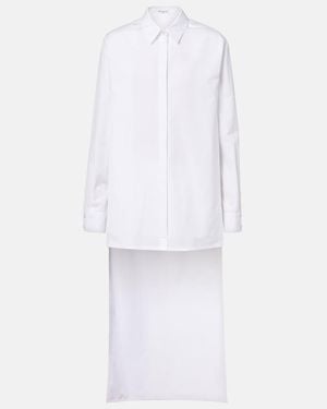 Alaïa Asymmetric Cotton Poplin Shirt - White