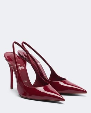 Christian Louboutin Miss Z Patent Leather Slingback Court Shoes - Red