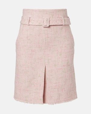 ShuShu/Tong Belted Cotton-Blend Tweed Pencil Skirt - Pink