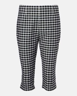 Posse Chiara Gingham Cotton-Blend Capri Trousers - Black