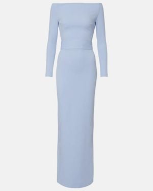 Solace London Sabina Off-Shoulder Gown - Blue