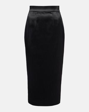 Dolce & Gabbana High-Rise Satin Pencil Skirt - Black