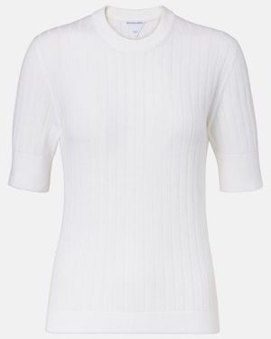 Bottega Veneta Ribbed-Knit Top - White