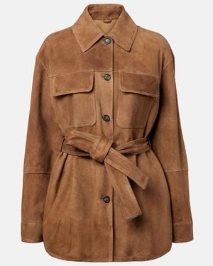 Brunello Cucinelli Belted Suede Field Jacket - Brown