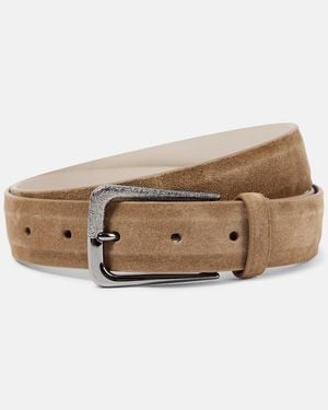 Brunello Cucinelli Suede Belt - Natural