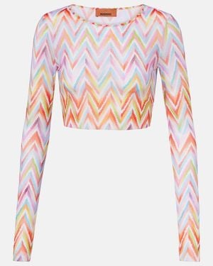 Missoni Chevron Cropped Top - White