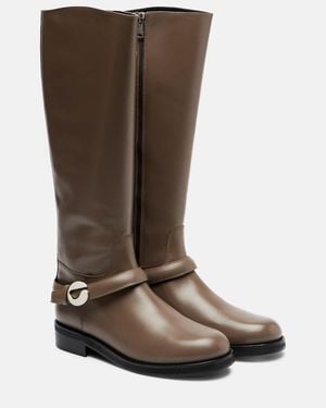 Coperni Cavalier Leather Knee-High Boots - Brown
