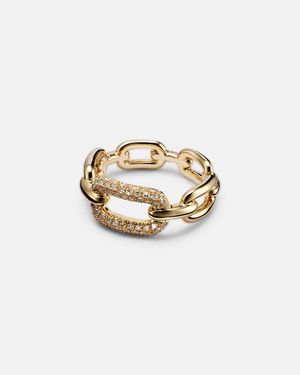 SHAY Cable Link 18Kt Ring With Diamonds - White