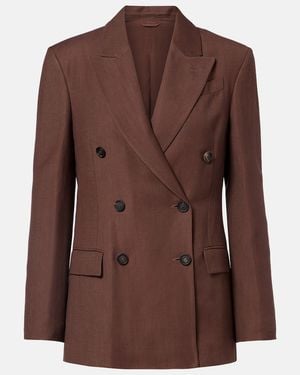 Brunello Cucinelli Double-Breasted Blazer - Brown