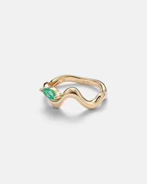 SHAY 18Kt Ring With Emeralds - White