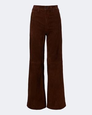 Polo Ralph Lauren Pantalon Evase Beaton En Daim - Marron
