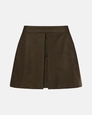 Ami Paris Wool Flannel Miniskirt - Green