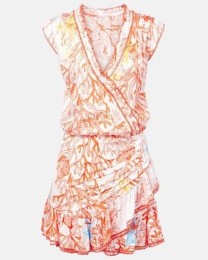 Poupette Estelle Printed Satin Minidress - Red