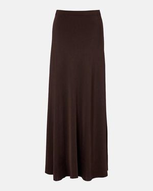 Saint Laurent Knitted Maxi Skirt - Brown