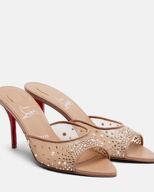 Christian Louboutin Miss Z Degrastrass Perla Mesh Mules - Pink