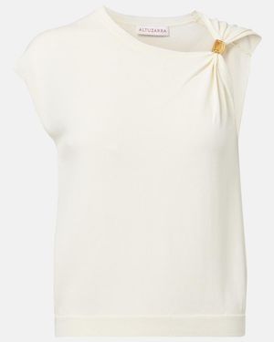 Altuzarra Asymmetrical Jersey Top - White