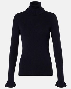 Chloé Ribbed-Knit Cotton And Wool Turtleneck Sweater - Blue